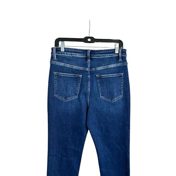 Vervet Blue Jeans Straight Leg Stretch Women’s Size 30 Raw Hem Dark Wash Denim - Picture 4 of 7